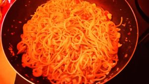 Spaghettini al sugo di pesce delicato